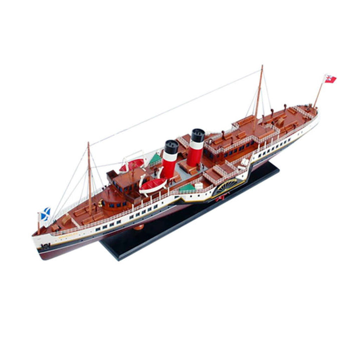 Hand Painted Model Boat (624249) - White / Dark Brown