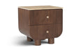 Mango wood accent nightstand by Meridian Furniture with a sleek modern design and natural wood finish.
