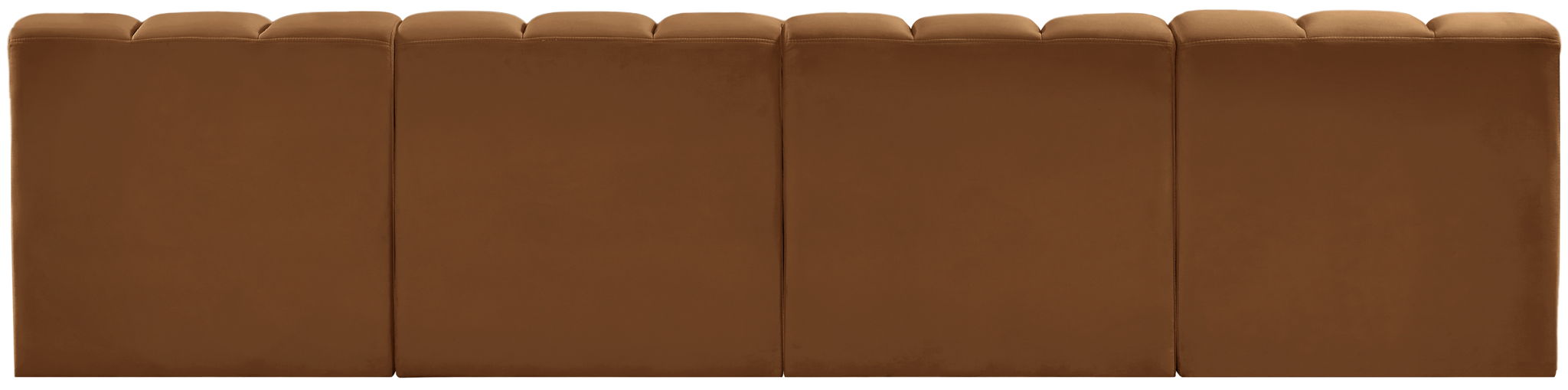 Arc - Velvet 4 Pieces Modular Sofa - Saddle