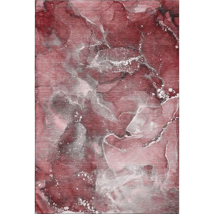 10' X 14' Abstract Washable Area Rug With UV Protection (647236) - Merlot / Ivory
