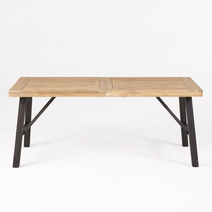 Outdoor Dining Set With 2 Bench And 1 Dining Table - Light Brown