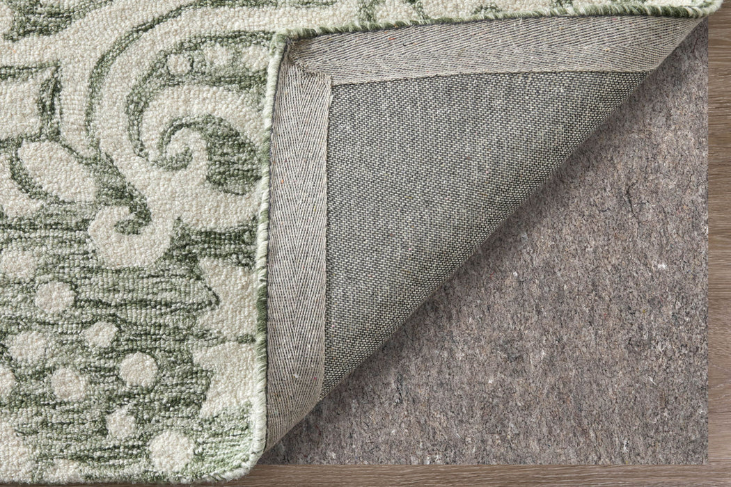 12' X 15' Floral Hand Tufted Area Rug - Ivory And Green