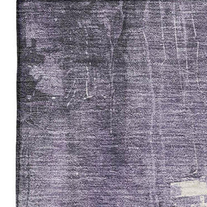 10' X 14' Abstract Washable Area Rug With UV Protection (697104) - Purple / Charcoal / Ivory