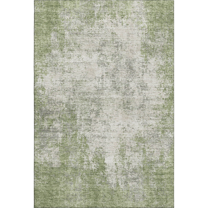 10' X 14' Abstract Washable Area Rug With UV Protection (674856) - Green / Ivory