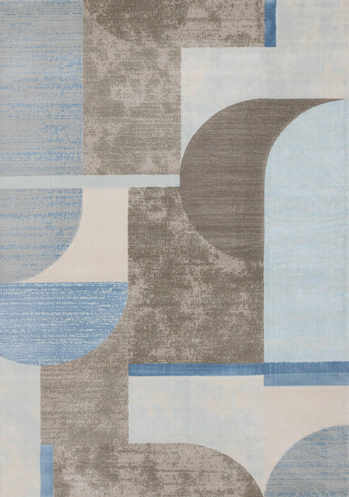 8' X 11' Geometric Area Rug (660280) - Blue / Gray / Brown