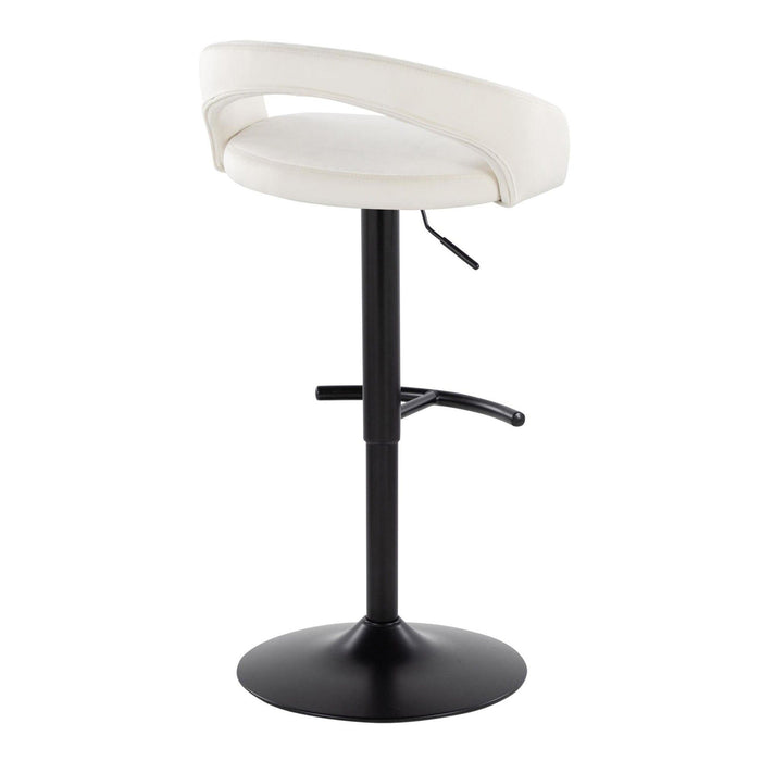 Grotto - Upholstered Adjustable Barstool - Black Metal Base