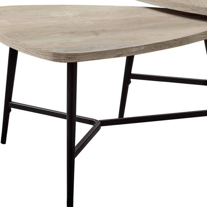 Triangle Nested Coffee Tables (Set of 2) - Taupe And Black