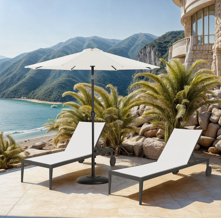 Fiji - Aluminum Patio Umbrella With Round Black Base