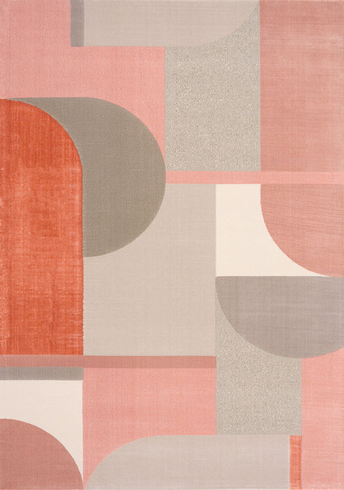 8' X 11' Geometric Area Rug (661281) - Pink / Gray