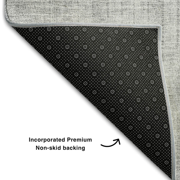 8' X 10' Geometric Washable Area Rug With UV Protection (655744) - Gray / Silver