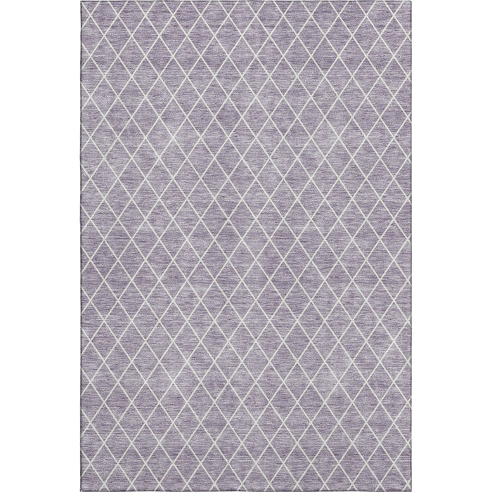 10' X 14' Geometric Washable Area Rug With UV Protection (674101) - Lavender / Ivory