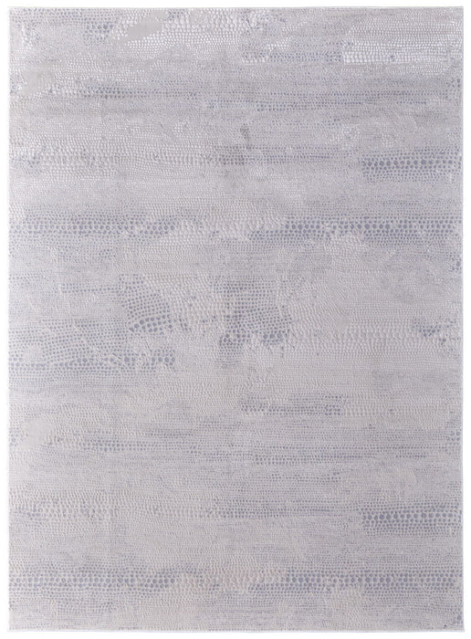 10' x 13' Abstract Power Loom Worn Faded Area Rug - Gray And Ivory