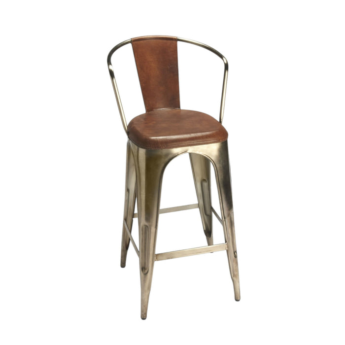 Iron Bar Chair - Brown / Gold