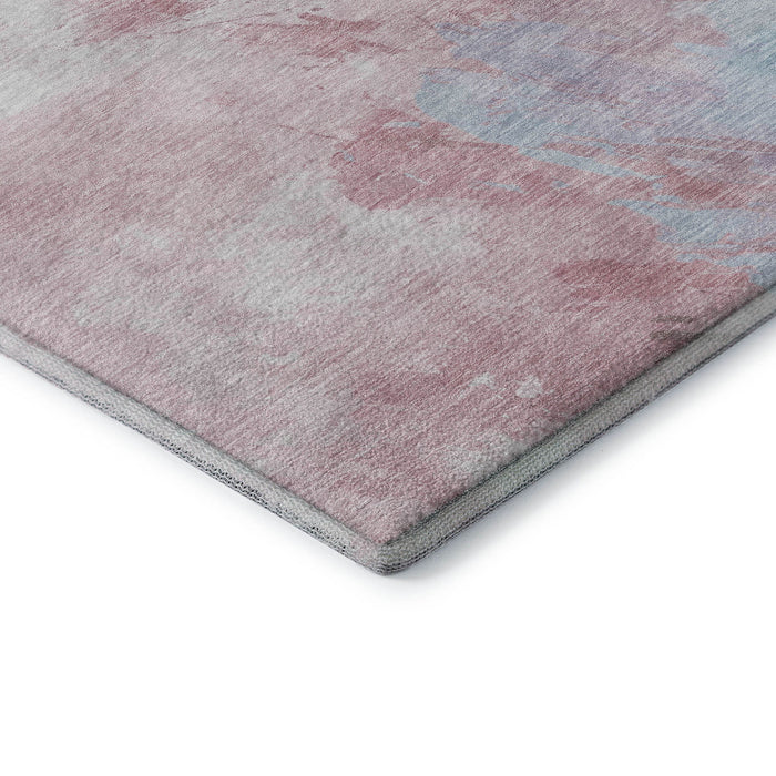 10' X 14' Abstract Washable Area Rug With UV Protection (696764) - Blush / Blue / Ivory