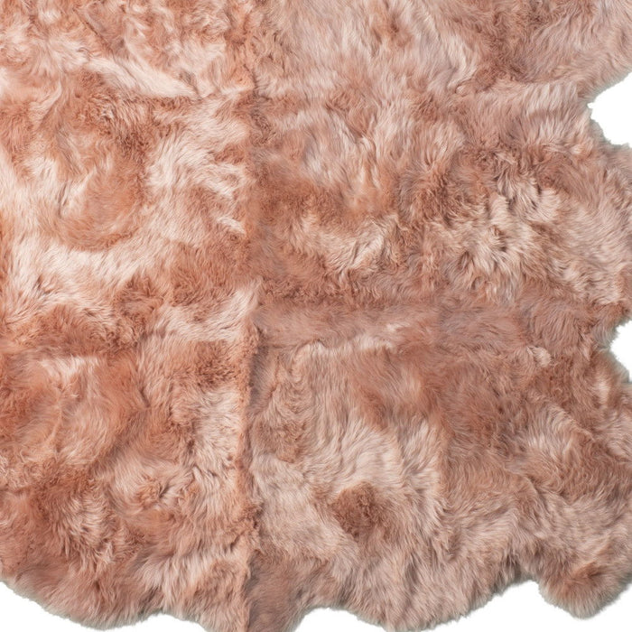 5' x 6' Wool Sheepskin Handmade Area Rug - Pink