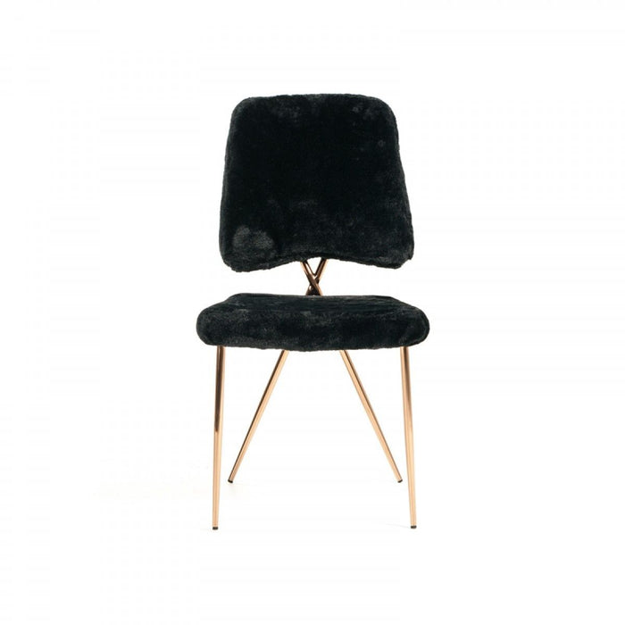 Modern Upholstered Fabric Dining Side Chairs (Set of 2) - Black