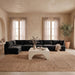 Meridian Furniture Hammond velvet performance fabric L-shaped armless sectional with six stationary sofa pieces in a modern living room setting