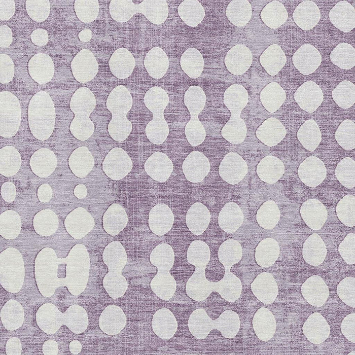 10' X 14' Polka Dot Washable Area Rug With UV Protection (669138) - Purple / Ivory