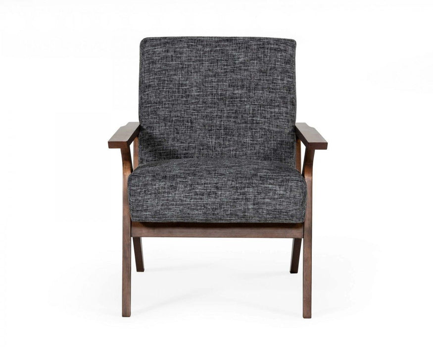 Solid Color Arm Chair - Gray And Walnut
