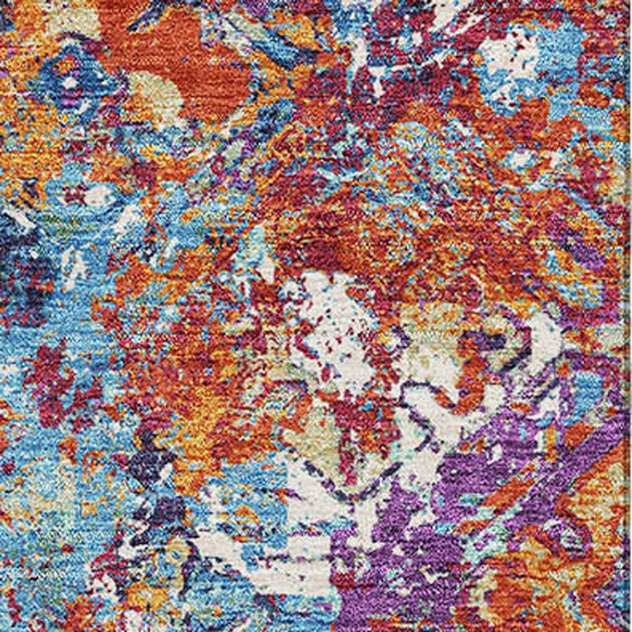 10' X 14' Diamond Washable Area Rug With UV Protection - Copper