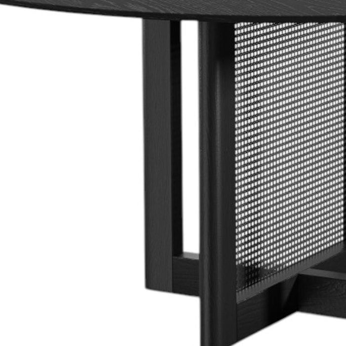 59" Solid Wood Rounded Bar Table - Black