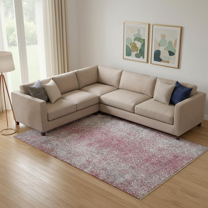 10' X 14' Abstract Washable Area Rug With UV Protection (667180) - Merlot / Gray