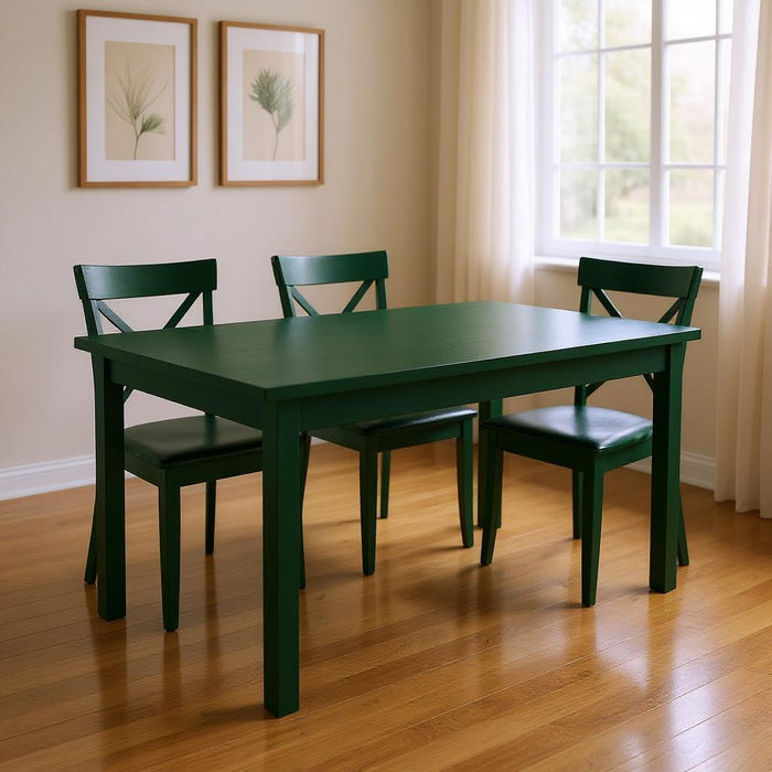 60" Solid Wood Dining Table - Dark Green