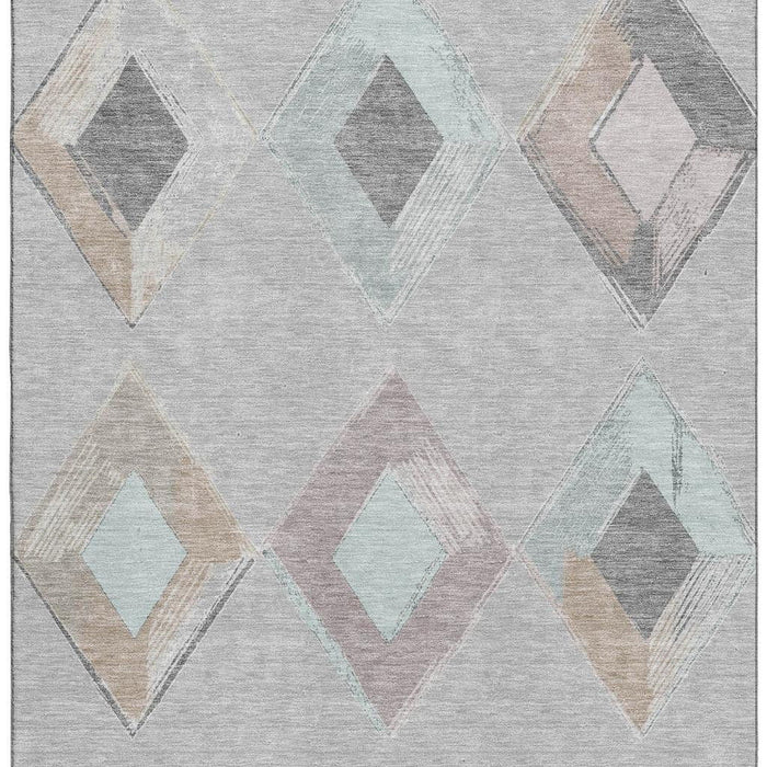 10' X 14' Geometric Washable Area Rug With UV Protection (710693) - Gray / Beige / Charcoal