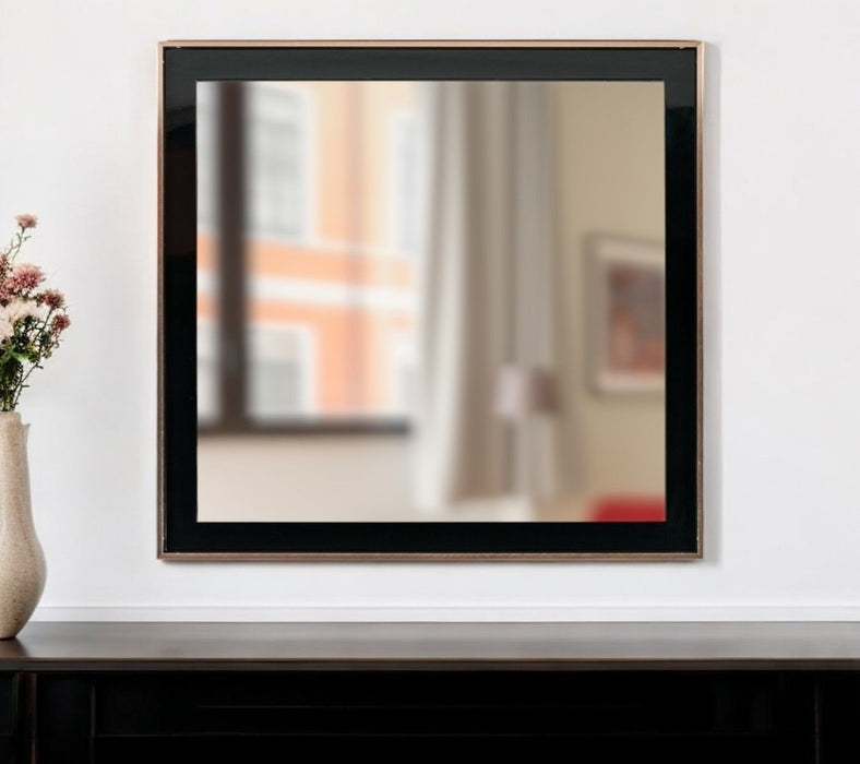 39" Framed Accent Mirror - Black / Rose Gold