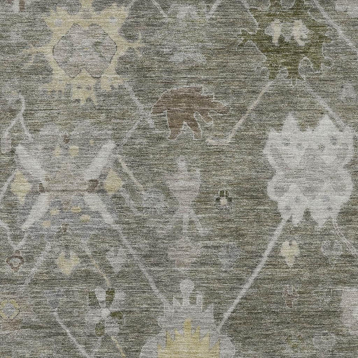 10' X 14' Oriental Washable Area Rug With UV Protection (714985) - Pewter / Gray