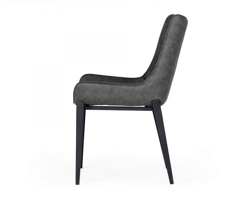 Faux Leather Dining Chairs (Set of 2) - Gray