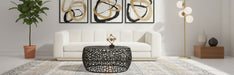 Modern Priya coffee table by Meridian Furniture with a sleek wooden surface and minimalist design.