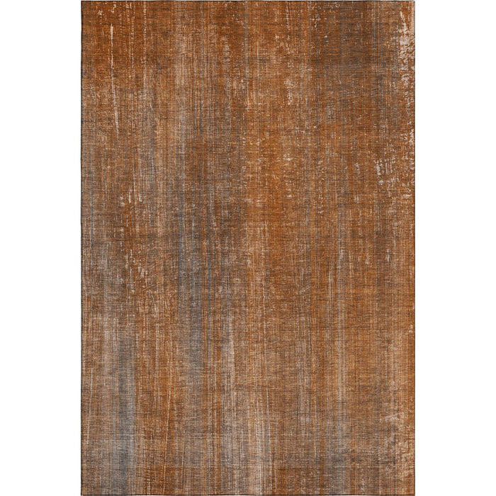 10' X 14' Striped Washable Area Rug With UV Protection (648754) - Rust / Gray