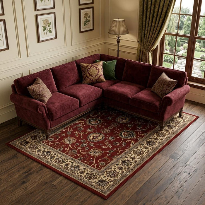 8' X 11' Oriental Area Rug (574357) - Red / Ivory