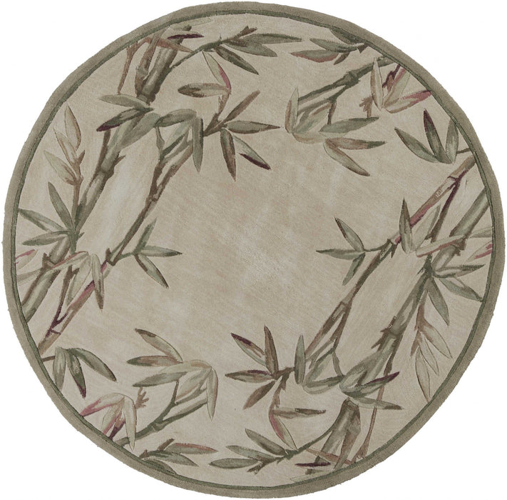 7.5' x 7.5' Round Wool Area Rug - Ivory