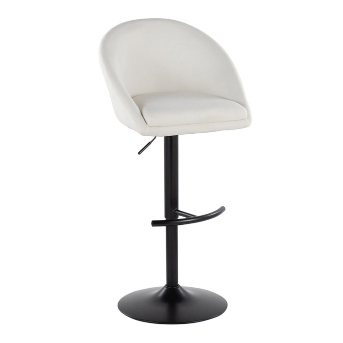 Matisse - Highback Adjustable Barstool With Rounded T Footrest (Set of 2) - Black Metal