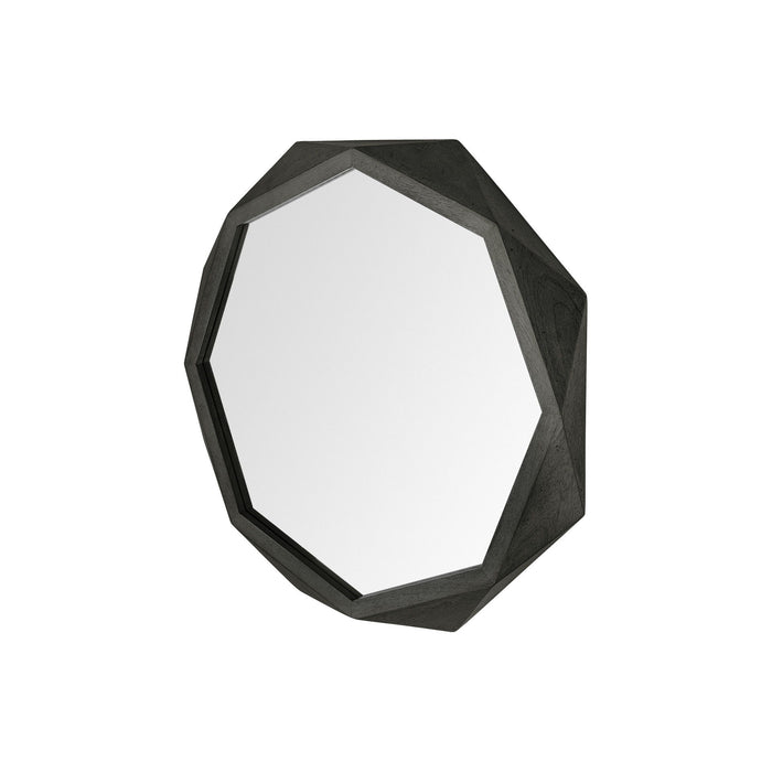 32" Octagon Frame Wall Mirror - Black