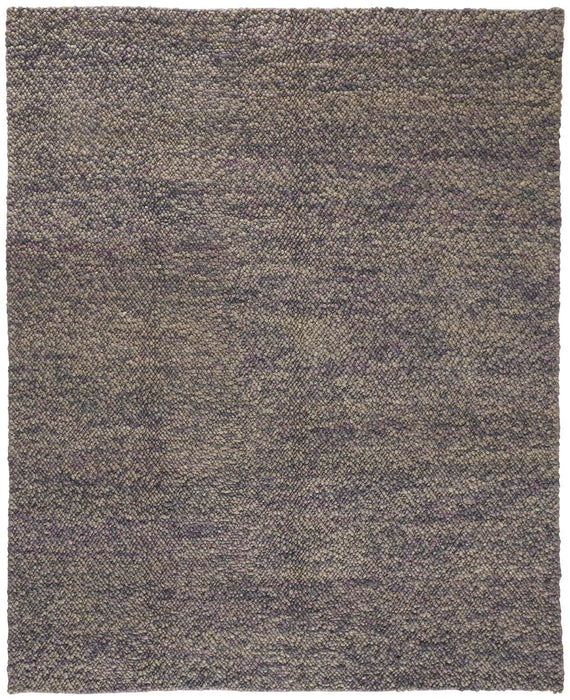 5' x 8' Wool Hand Woven Distressed Area Rug - Purple And Gray