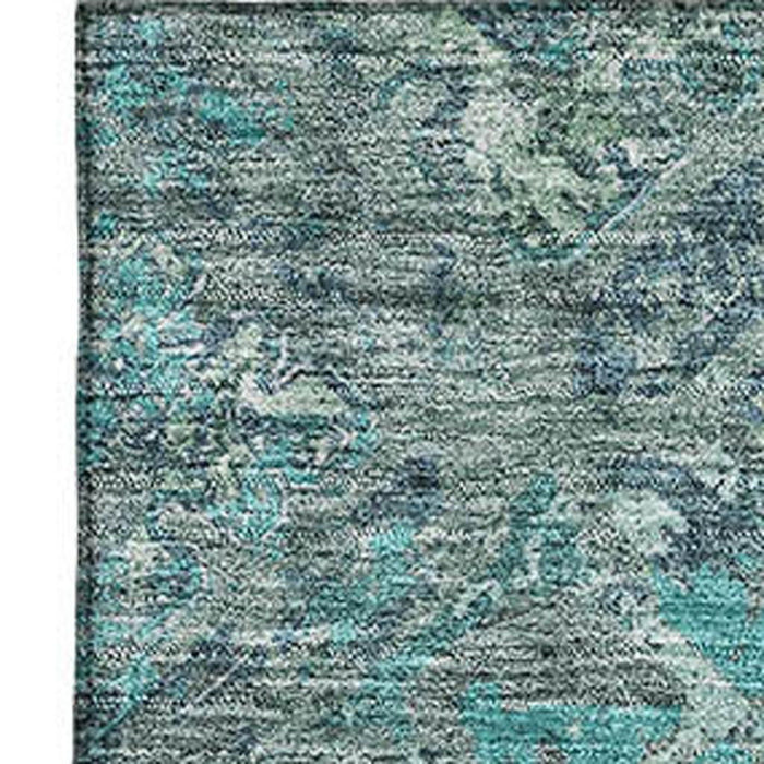 9' X 12' Diamond Washable Area Rug With UV Protection - Sage