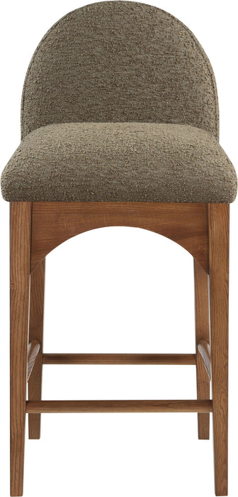 Waldorf - Boucle Stool With Brown Legs