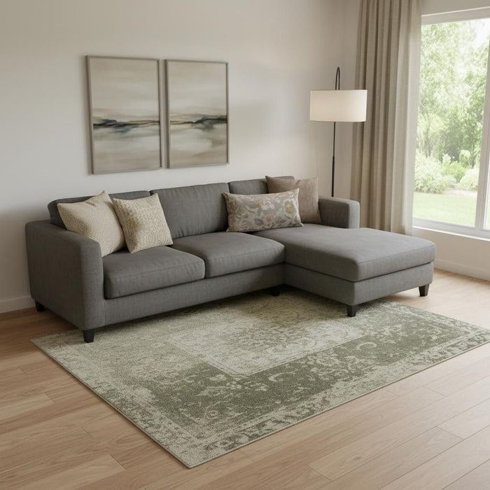 10' X 14' Geometric Washable Area Rug With UV Protection (706541) - Gold / Gray