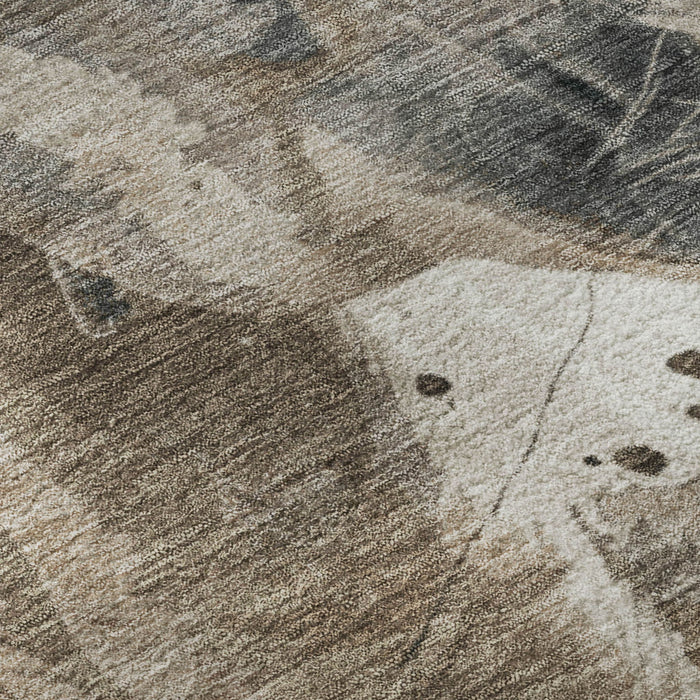 10' X 14' Animal Print Washable Area Rug With UV Protection (699052) - Ivory / Beige / Charcoal