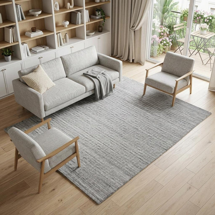 9' X 12' Geometric Hand Woven Area Rug (744370) - Silver / Gray