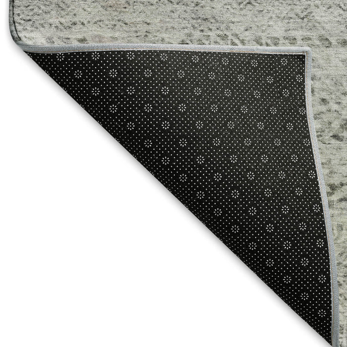 10' X 14' Striped Washable Area Rug With UV Protection (695504) - Gray / Charcoal / Silver