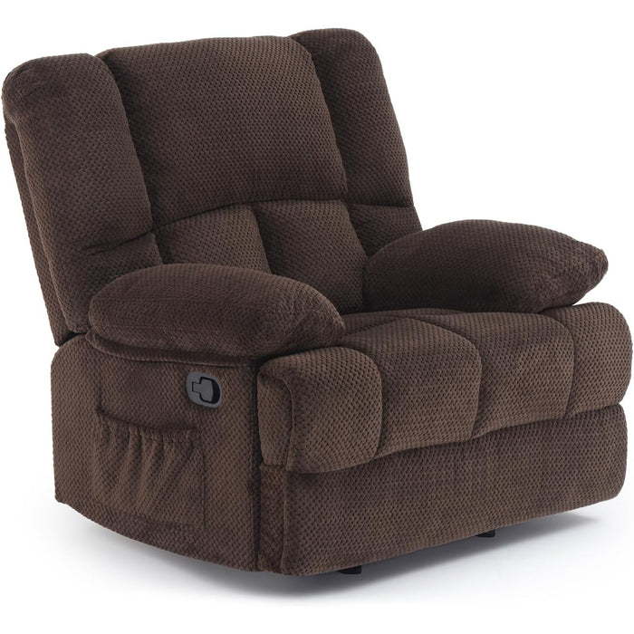 Polyester Blend Manual Recliner - Brown
