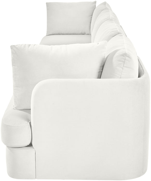 Meridian Furniture Hammond velvet performance fabric 4-piece sectional sofa with upholstered cushions and modern design.
