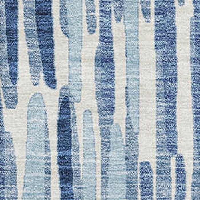 10' X 14' Abstract Transitional Washable Area Rug With UV Protection - Blue And Ivory