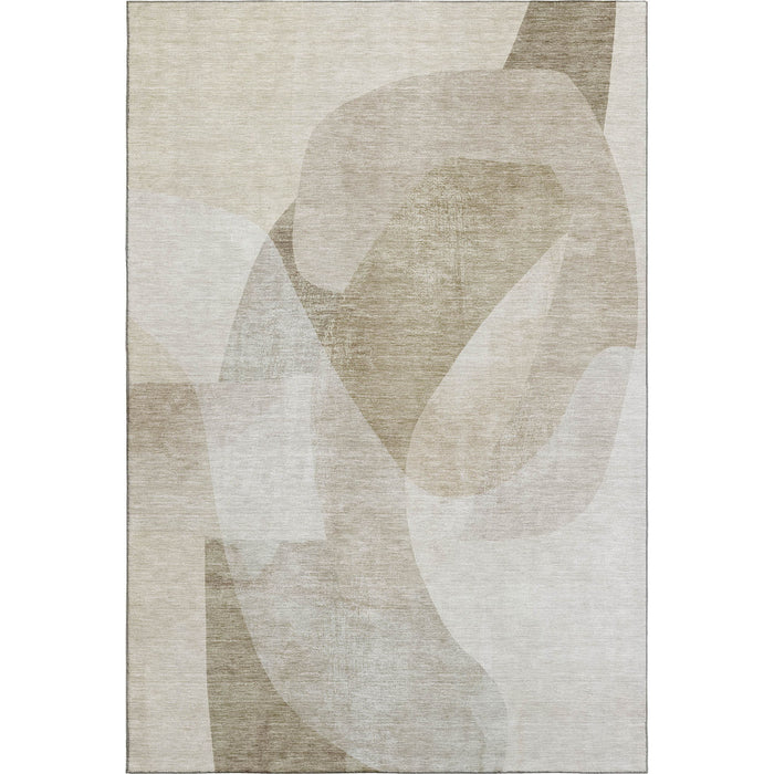 10' X 14' Abstract Washable Area Rug With UV Protection (716683) - Beige / Ivory