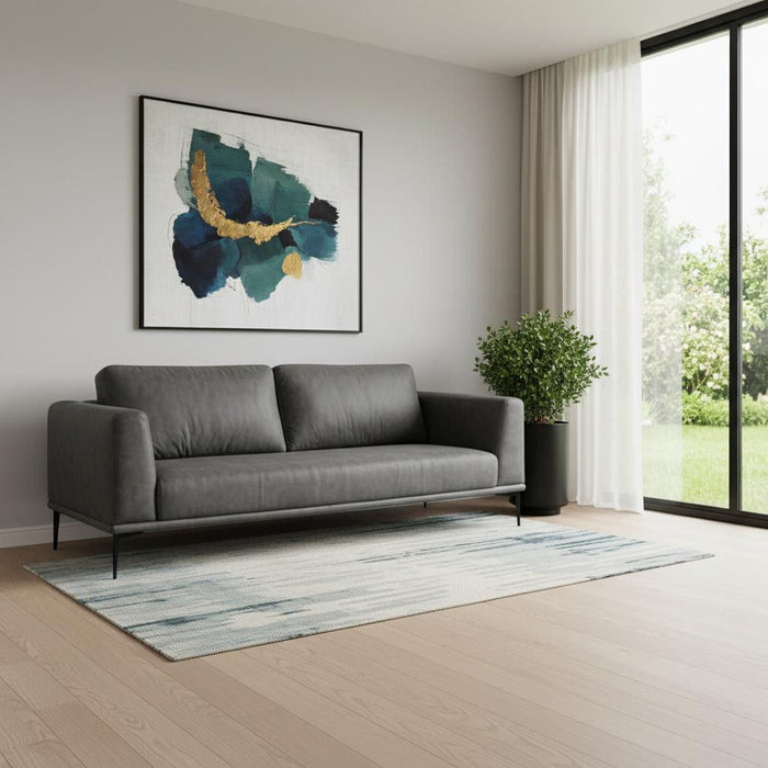 Modern Loveseat With Removable Cushions - Dark Gray
