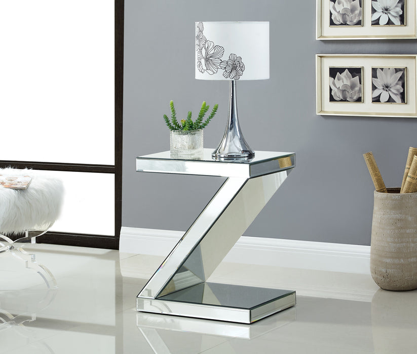 Zee - End Table - Pearl Silver